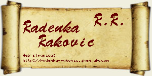 Radenka Raković vizit kartica